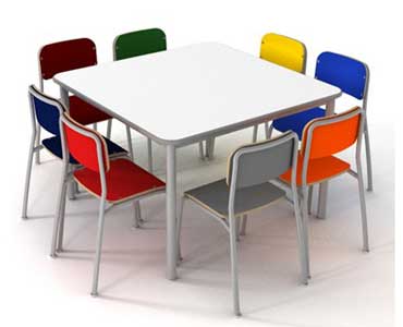 Mesa e cadeira escolar